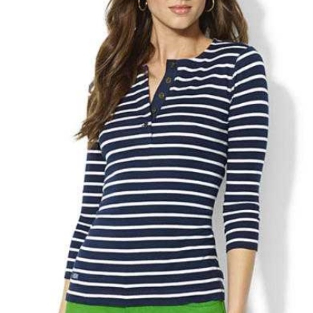 Ralph Lauren Jeans Co. Stripe Cotton Top.
